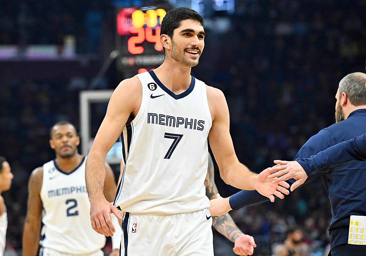 Santi Aldama, durante un partido con los Grizzlies esta temporada