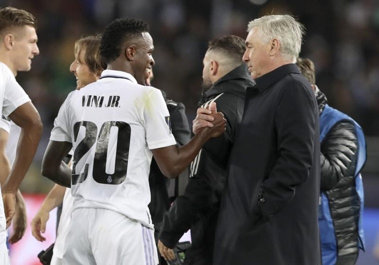 Ancelotti salva su carnet de entrenador y Vinicius se hace de oro