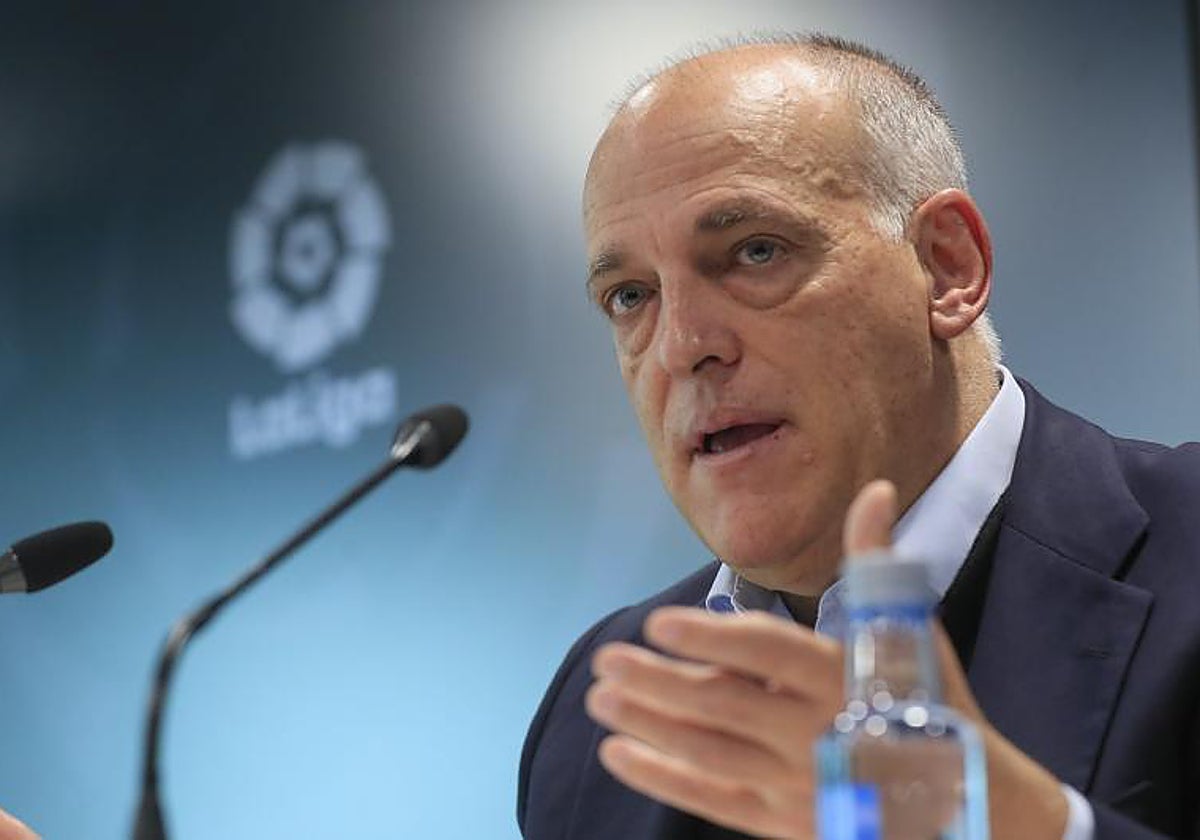 Javier Tebas, en rueda de prenssa