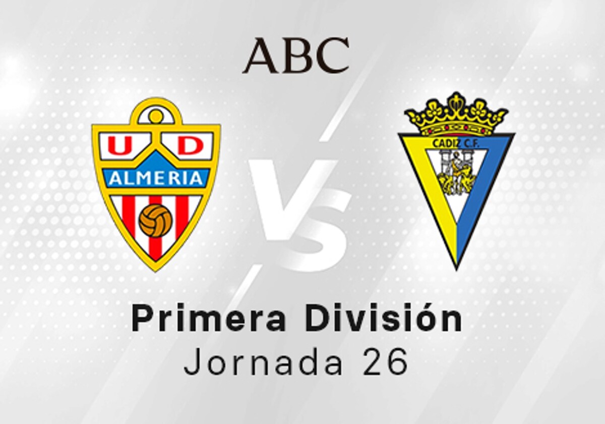 Almería - Cádiz en directo hoy: partido de la Liga Santander, jornada 26