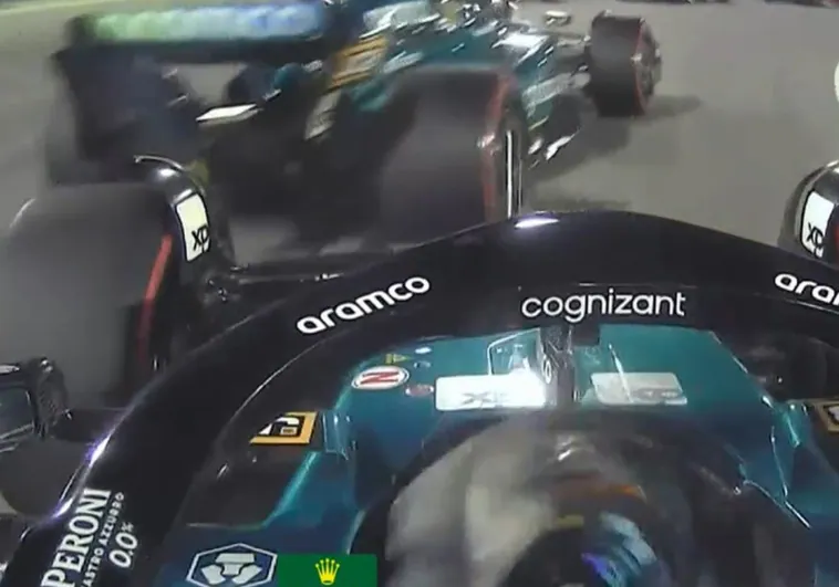 Así fue el golpe de Stroll a Alonso en el arranque del GP de Baréin: iba totalmente pasado