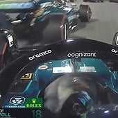 Así fue el golpe de Stroll a Alonso en el arranque del GP de Baréin: iba totalmente pasado