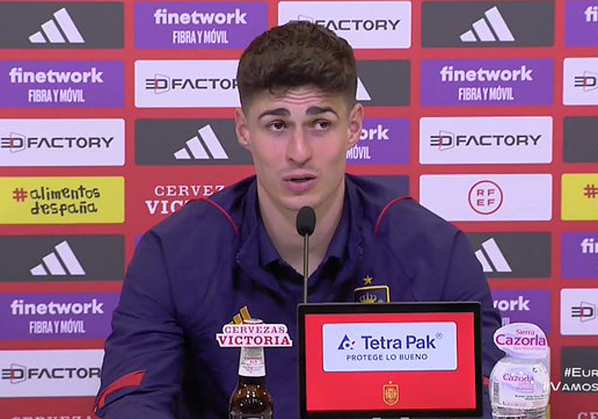 Kepa, durante la rueda de prensa en Las Rozas