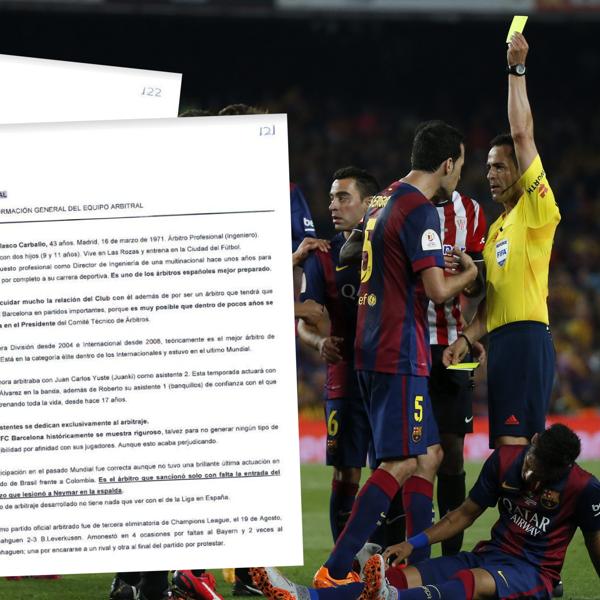Negreira recomendó al Barça «cuidar a Velasco Carballo»