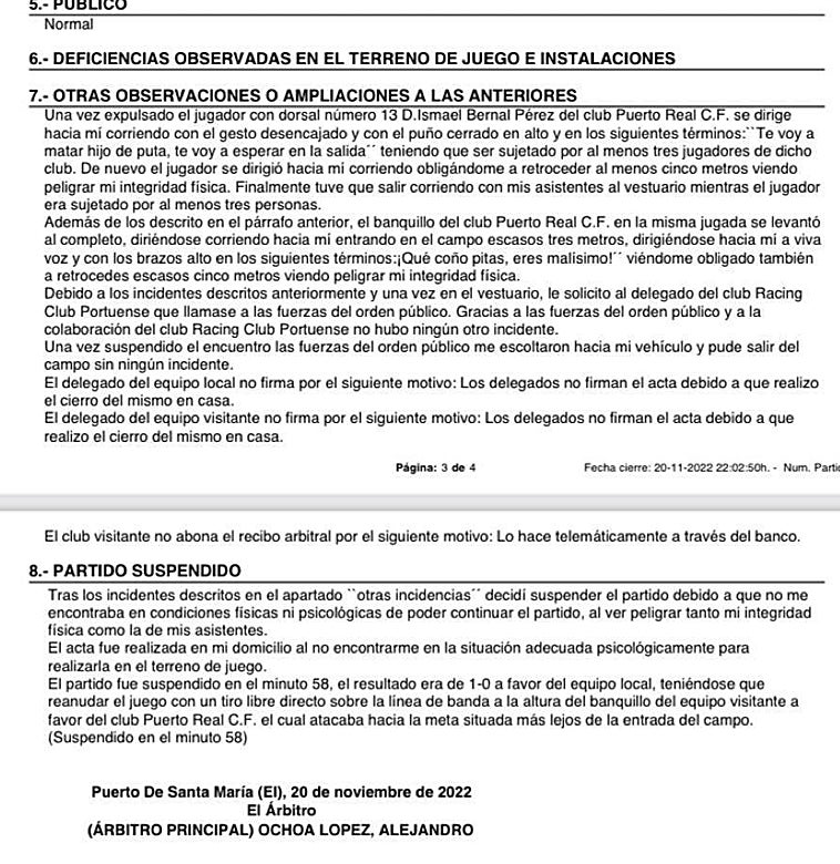 Imagen - El acta del partido de ida