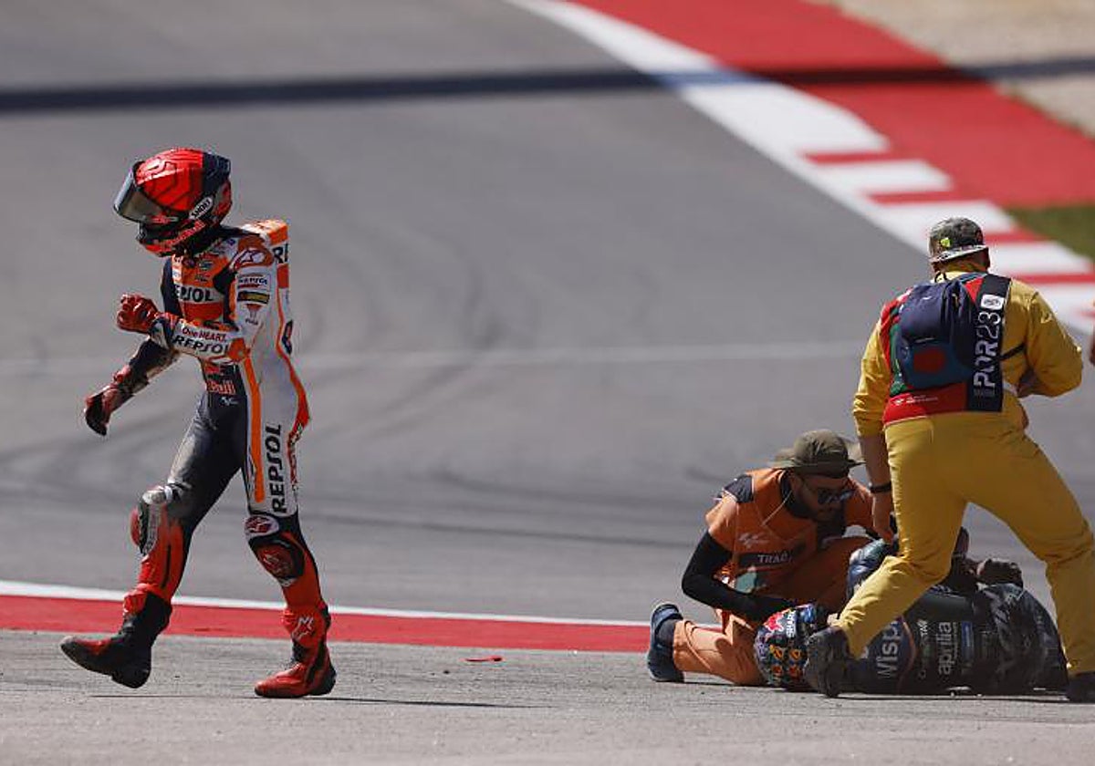Marc Márquez tras el polémico accidente de Portimao