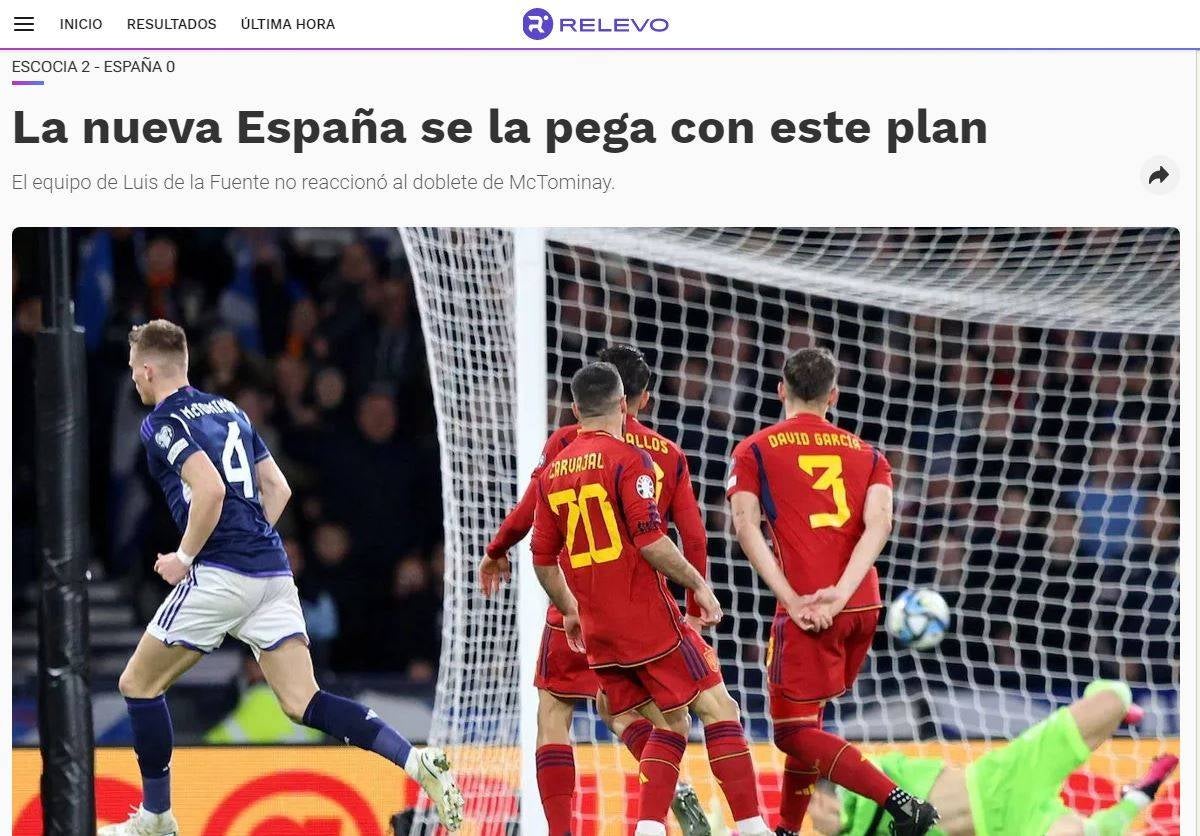 «La nueva España se la pega con este plan. El equipo de Luis De la Fuente no reaccionó al doblete de McTominay»