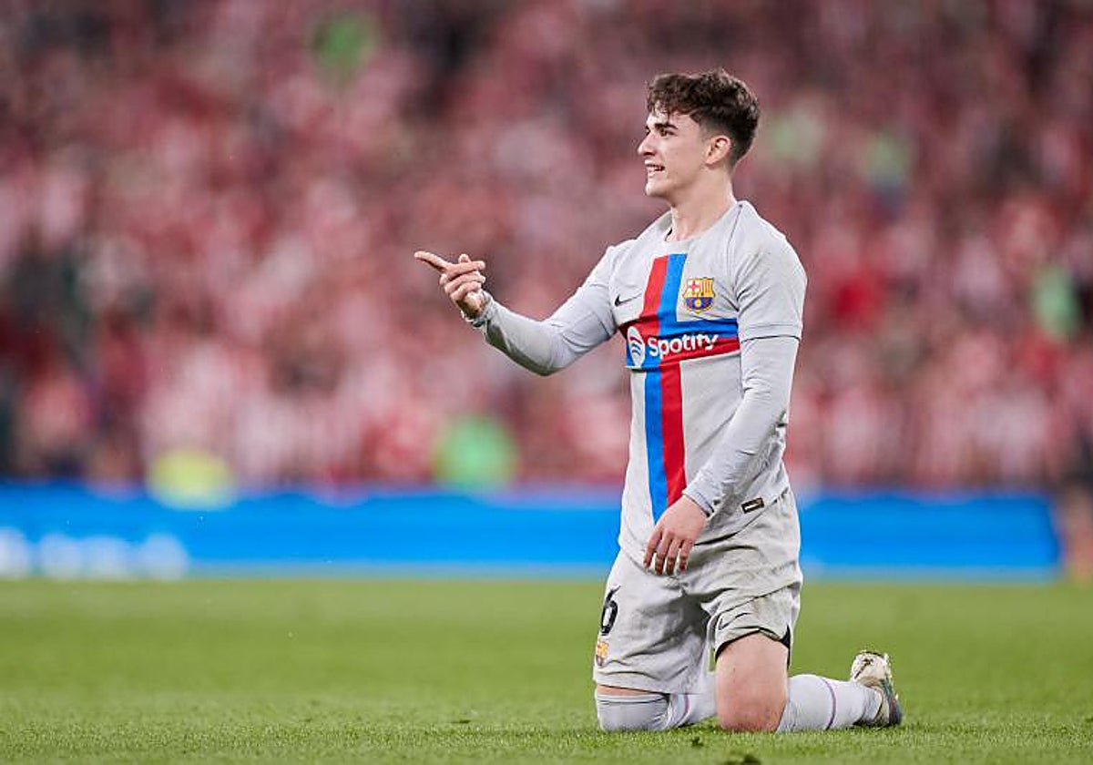 Gavi, durante un partiodo del Barcelona