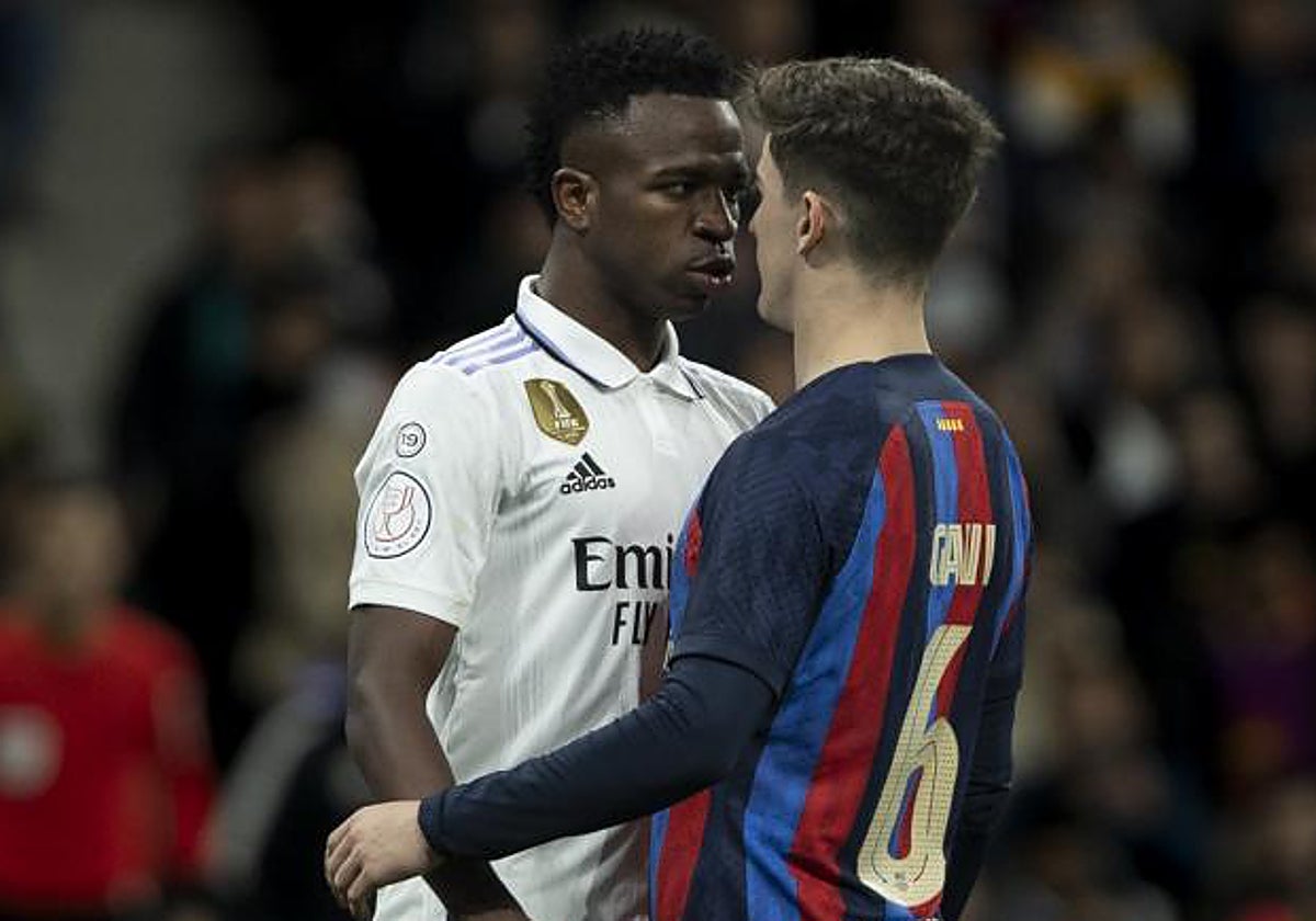 Vinicius y Gavi, en el clásico de ida de la Copa del Rey