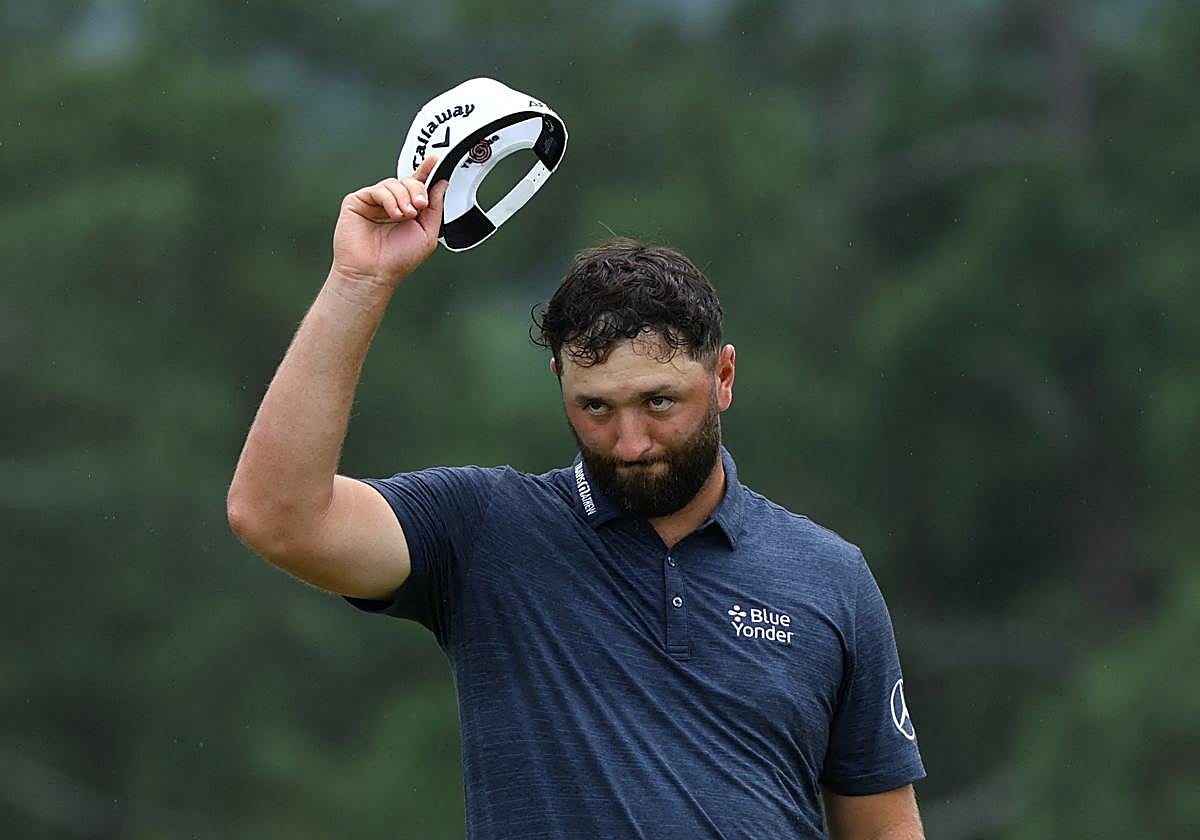 Jon Rahm después de completar su primera vuelta