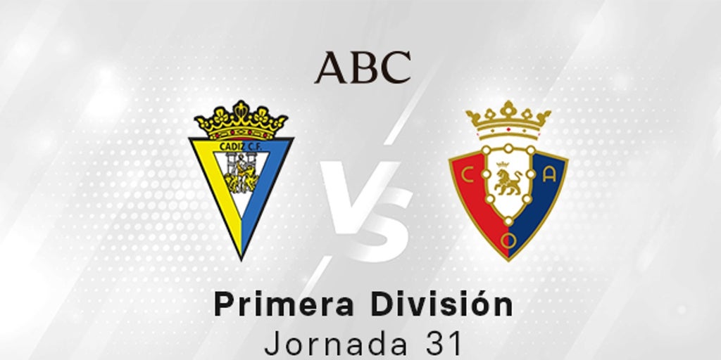 Cádiz – Osasuna, estadísticas del partido