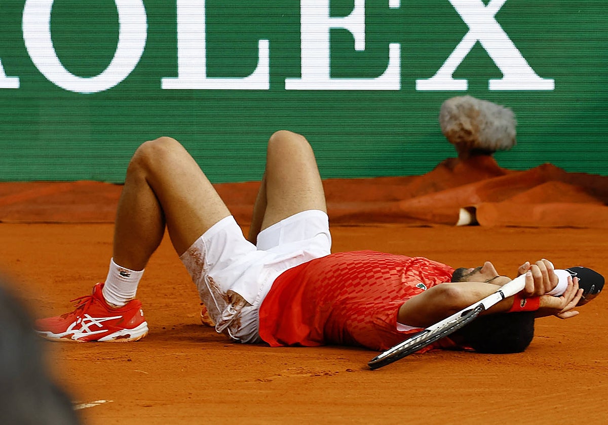 Novak Djokovic, en un lance del partido ante Musetti