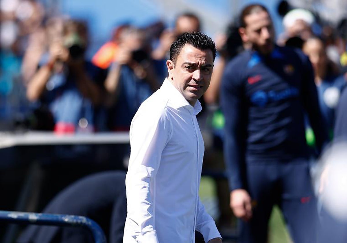 Xavi, durante el partido ante el Getafe de la semana pasada