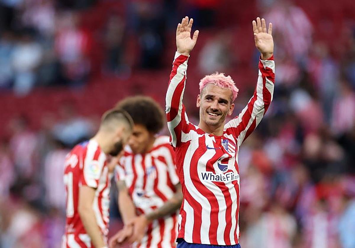 Griezmann celebra una victoria con el Atlético