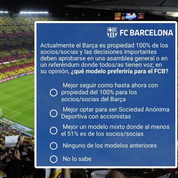 El Barça ya pregunta a sus socios si quieren sociedad anónima