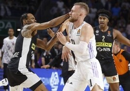 La brutal pelea entre jugadores del Real Madrid y el Partizan, en imágenes