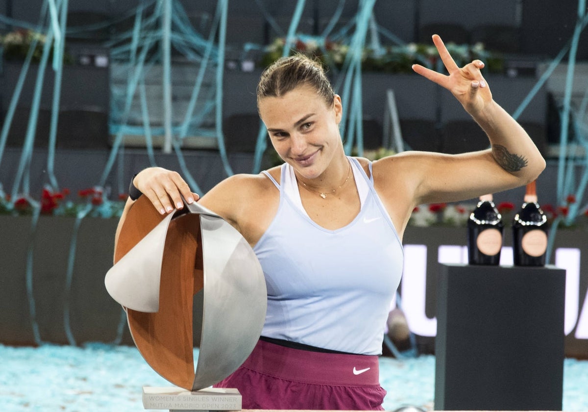 Aryna Sabalenka, con su trofeo del MMO 2023