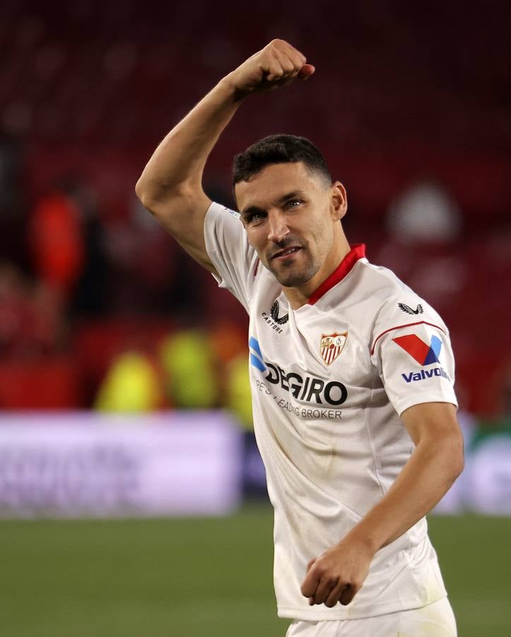 Celebración de los jugadores del Sevilla F.C., después de clasificarse para su 7ª final de la Europa League