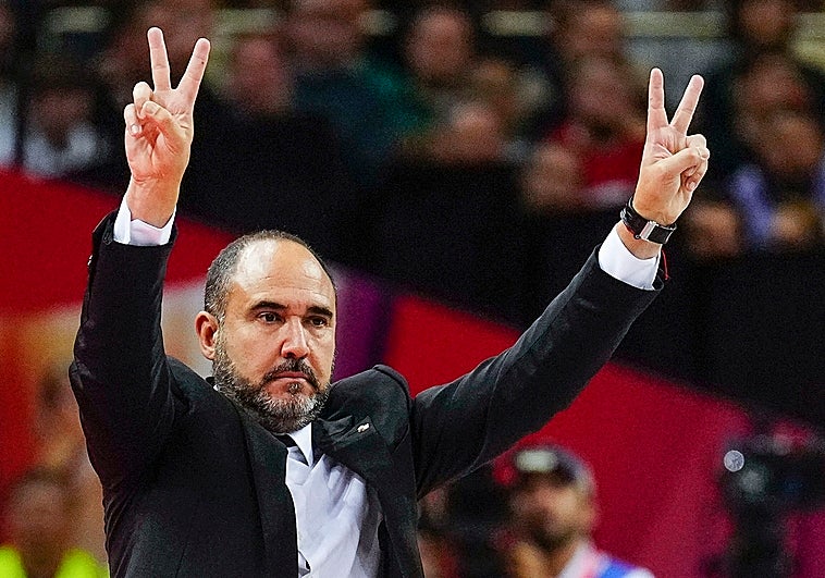 Chus Mateo, en la semifinal del partido ante el Barcelona