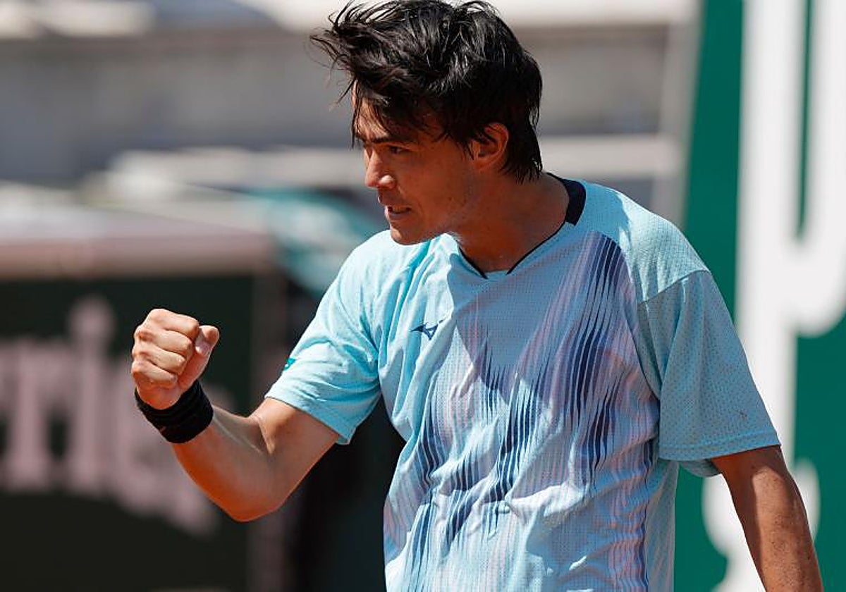 Taro Daniel, en su primer partido en Roland Garros