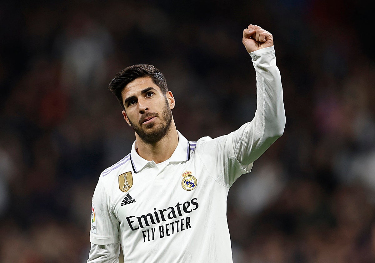 Marco Asensio, en un partido con el Real Madrid