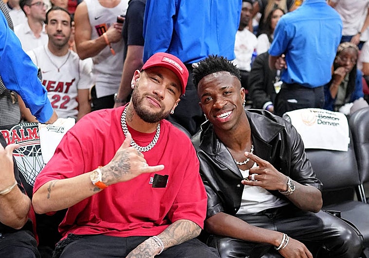 Neymar y Vinicius en las Finales de la NBA