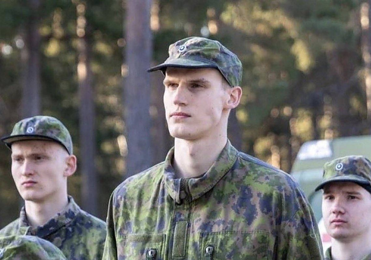 Markkanen, durante su instrucción militar