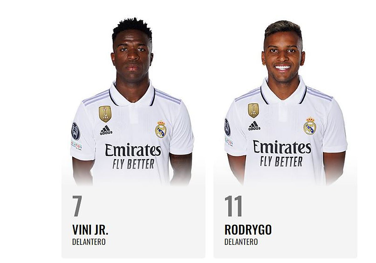 Los nuevos dorsales de Vini Jr. y Rodrygo