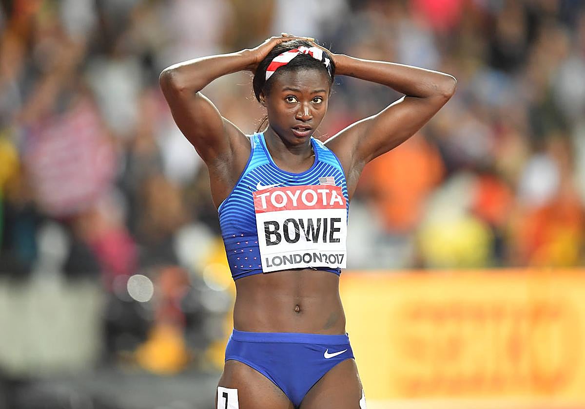 Tori Bowie, en el Mundial de Atletismo de Londres 2017