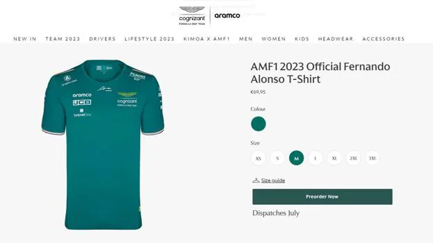 Camiseta Fernando Alonso Aston Martin F1 Oficial
