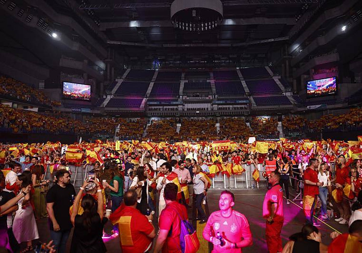 Aspecto del WiZink Center en la fiesta de la selección