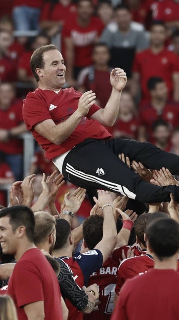 El Osasuna celebra su clasificación para la Conference League