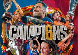 Seis títulos, seis esteladas: la polémica celebración del Barça en sus redes