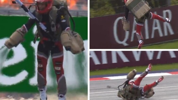 Aparatoso accidente con un jet pack en los prolegómenos del GP de Austria