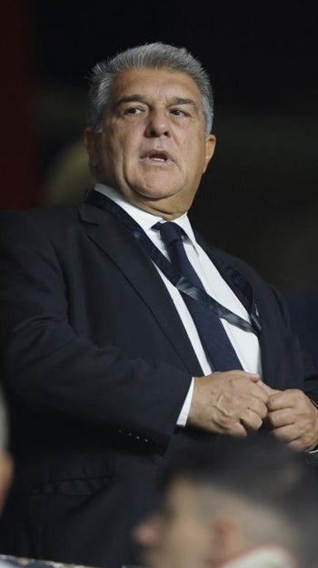 Joan Laporta en un partido liguero