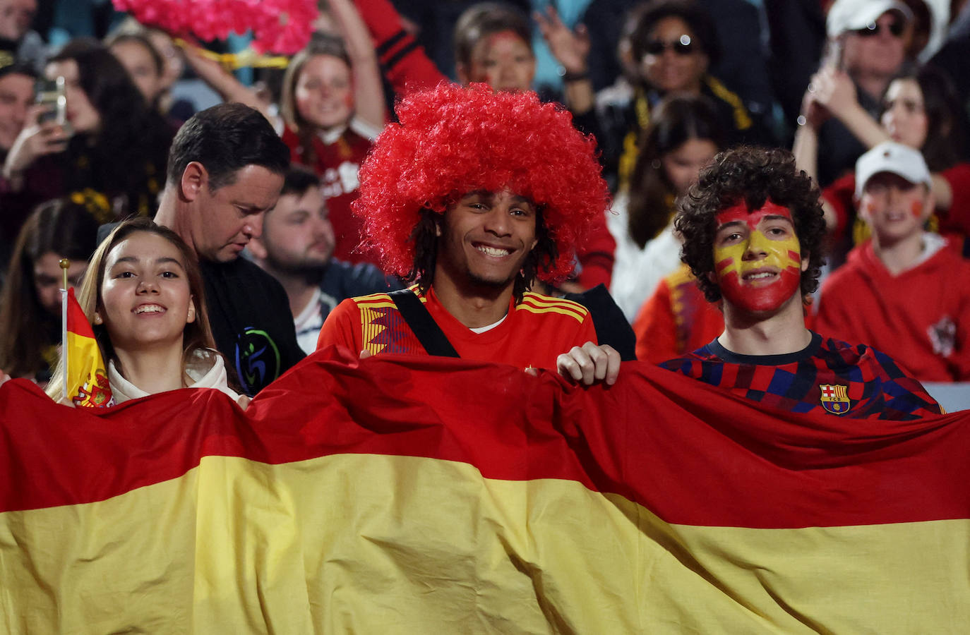 Aficionados antes del partido