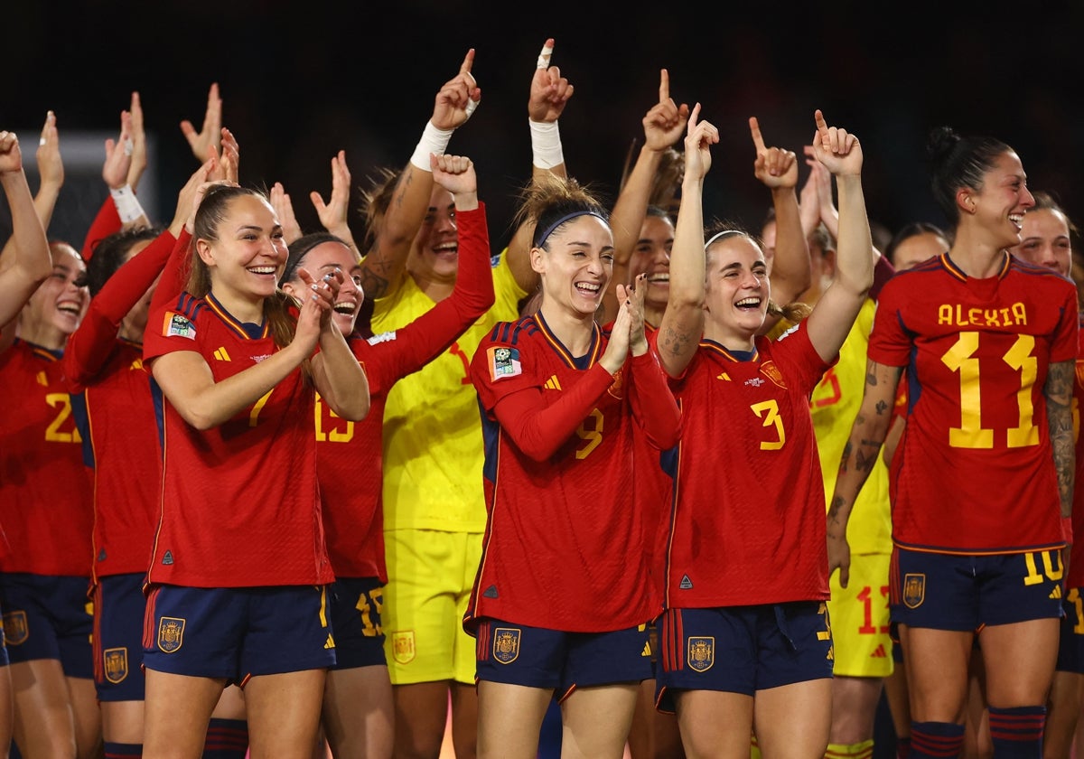 Las jugadoras de la selección española celebran la conquista del Mundial 2023