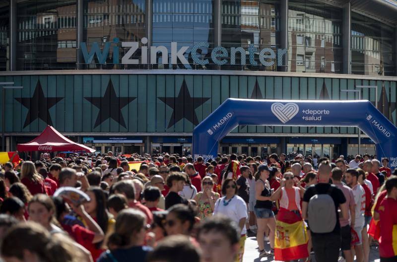 En WiZink Center de Madrid se han visto multitud de banderas y camisetas de la selección