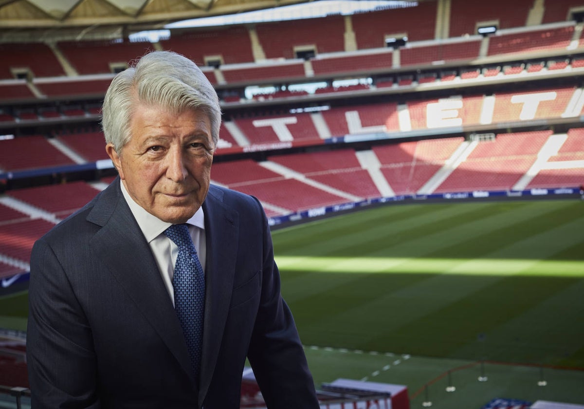 El presidente del Atlético de Madrid, Enrique Cerzezo, en una foto de archivo en el Metropolitano