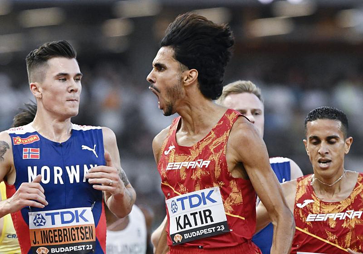 Mohamed Katir, durante su semifinal del 5.000