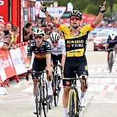 Roglic se impone ante un reforzado Evenepoel y Kuss se viste de rojo