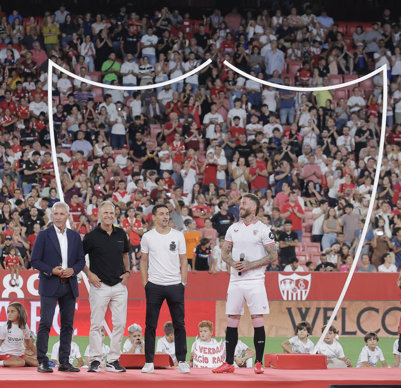 La presentación de Sergio Ramos como nuevo jugador del Sevilla FC