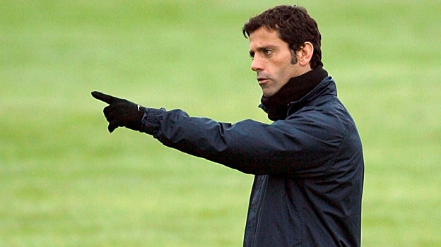 Quique Sánchez Flores, durante su etapa como entrenador del Valencia CF