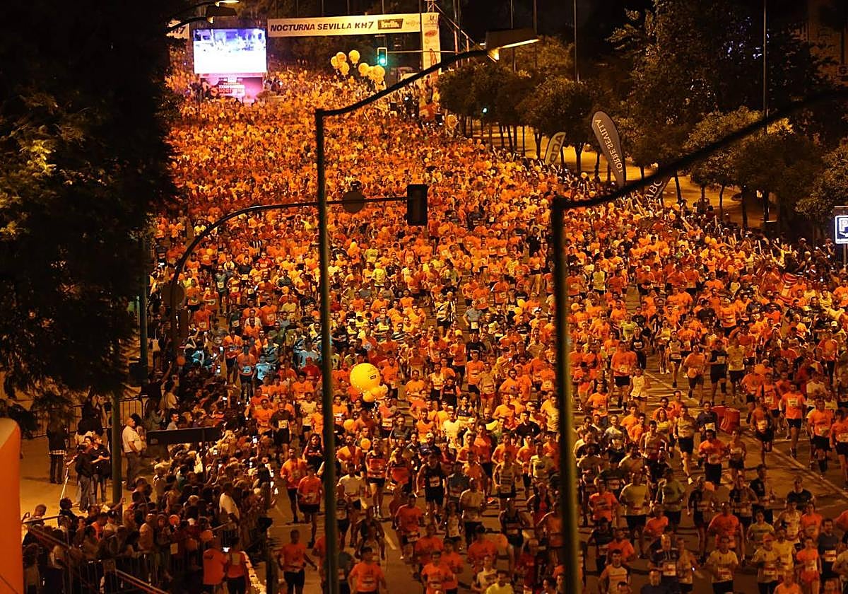 Perspectiva aéra de la salida de la carrera en la edición de 2022