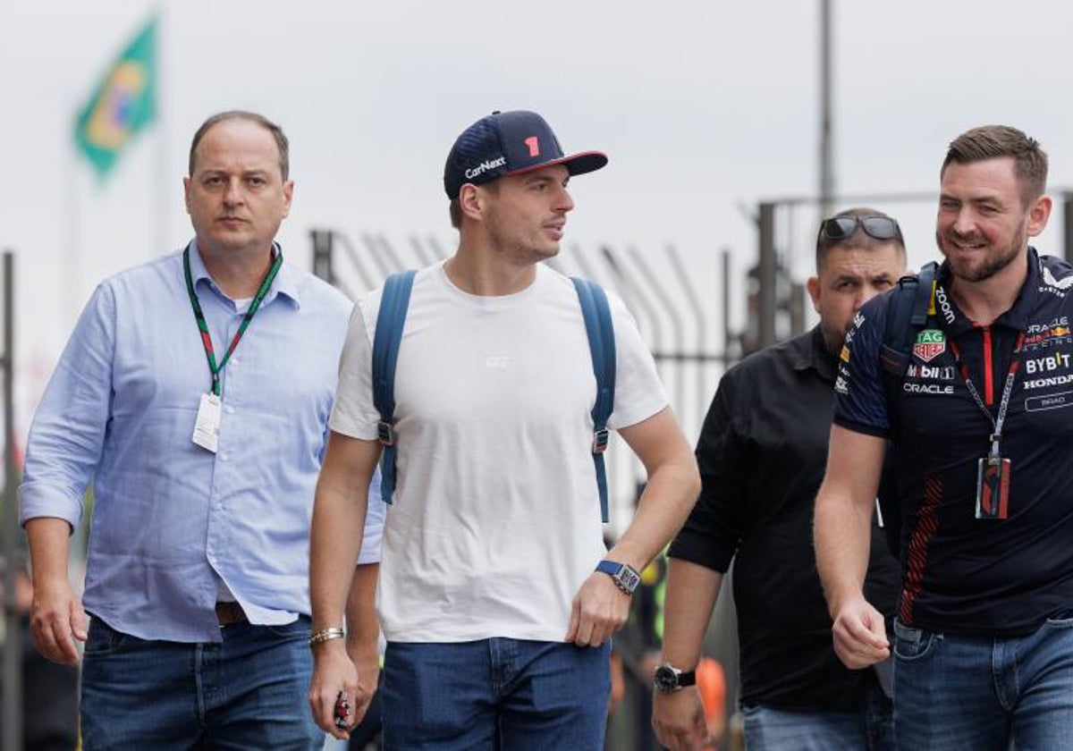 El lídxer del Mundial de F1, Max Verstappen, en el circuito de Interlagos