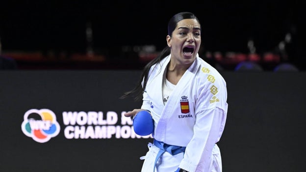 María Torres, durante la final individual de +68 kilos en el pasado Mundial de Budapest