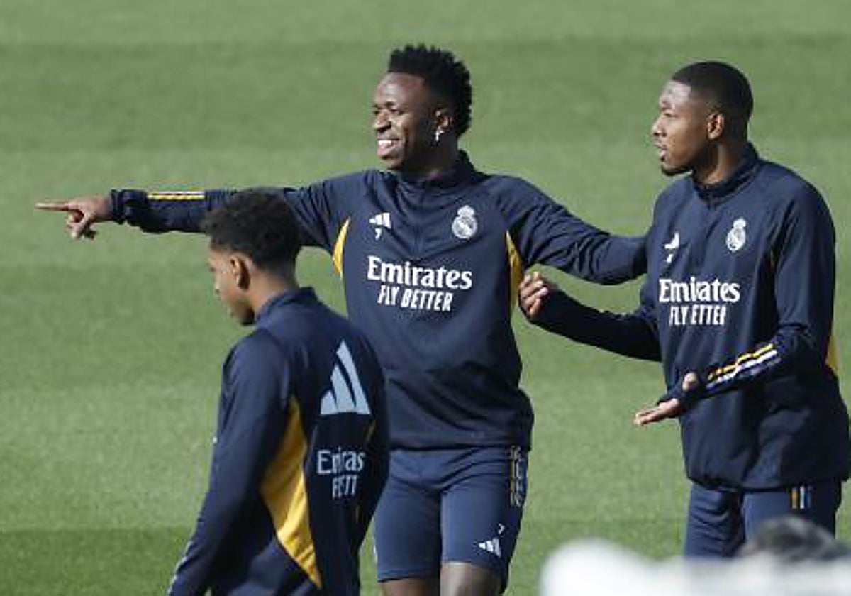 Vinicius, durante un entrenamiento del Real Madrid