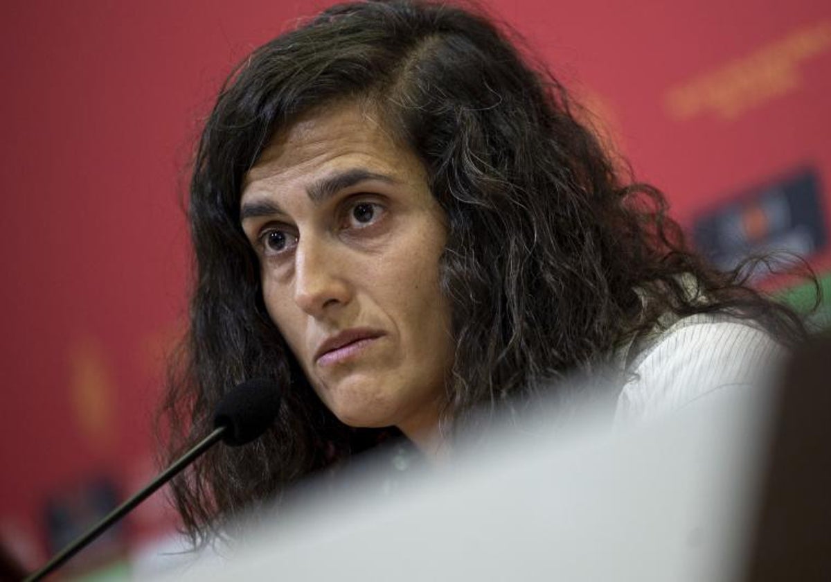 La seleccionadora Montse Tomé, durante su comparecencia