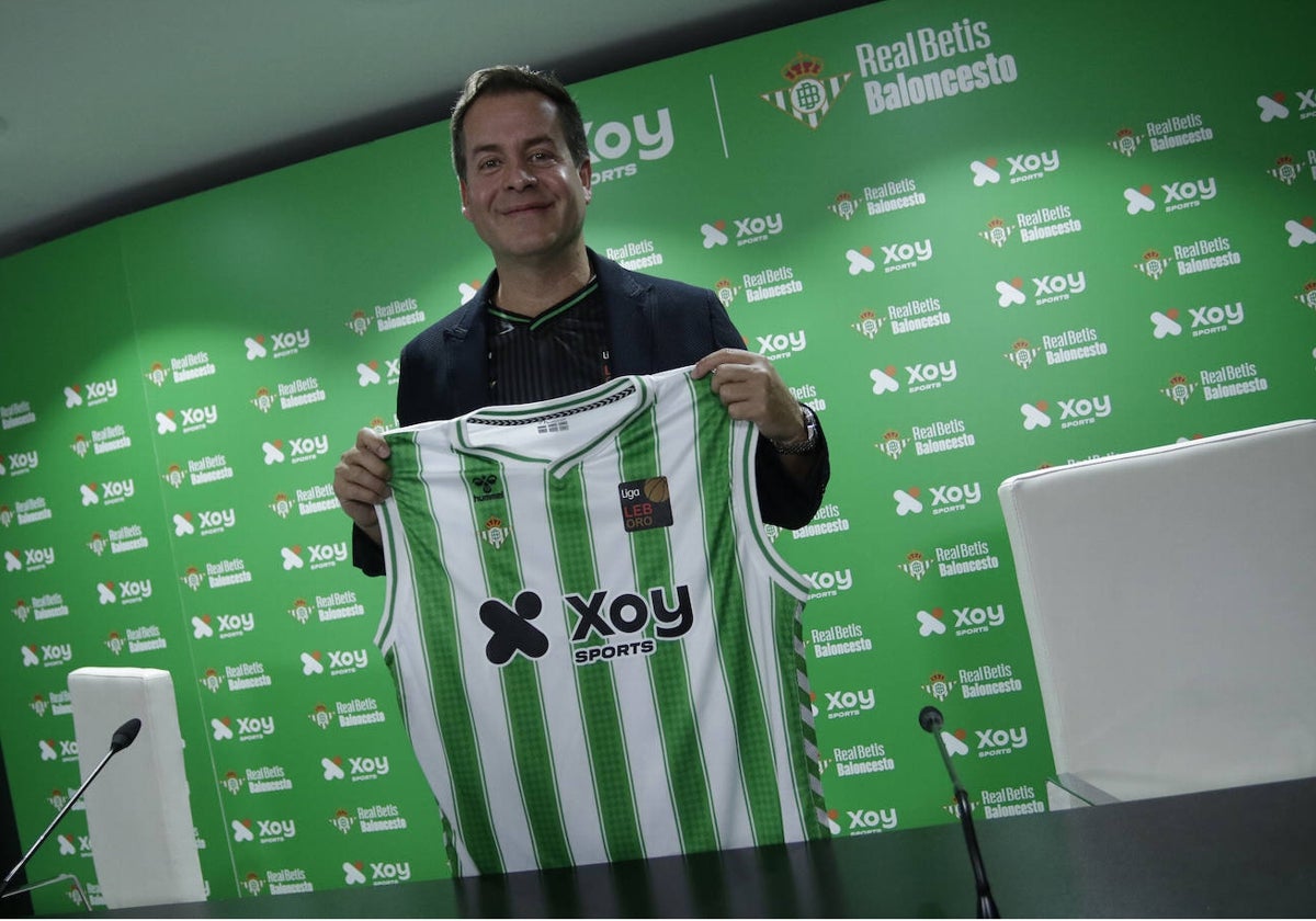 Carlos Lazo, en la presentación del Grupo Xoy como nuevo propietario del Real Betis Baloncesto