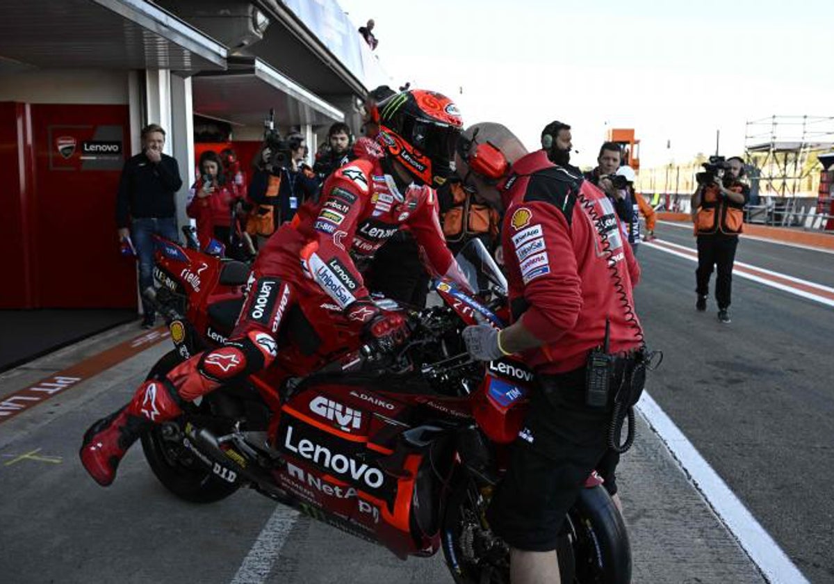 Bagnaia, durante la jornada del sábado en el circuito de Cheste